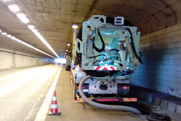 Saugbagger Siegburg - Tunnelbau
